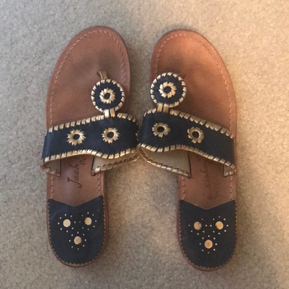 Navy and gold jack Rogers
